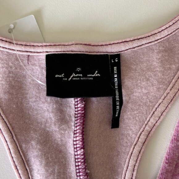 NWT Urban Outfitters Large Purple Raw Hem Fleece Crop Tank Top - Picture 6 of 15